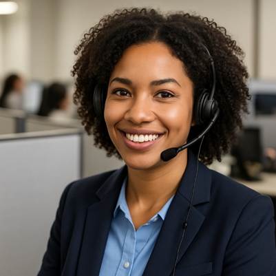 Woman customer service support