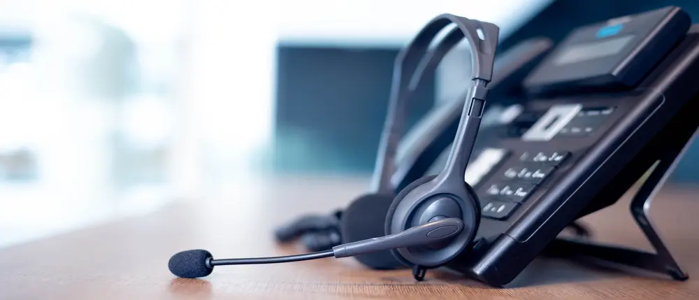 Headset and phone - answering service equipment